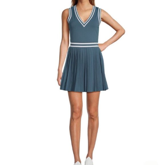 NWT Antonio Melani Active Retro Pleated Tennis Mini Dress with White Trim XL - Picture 1 of 8